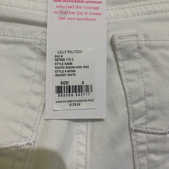 NWT Lily Pulitzer South Ocean High Rise Skinny Jeans In Resort White SZ 0/26 - Picture 5 of 14
